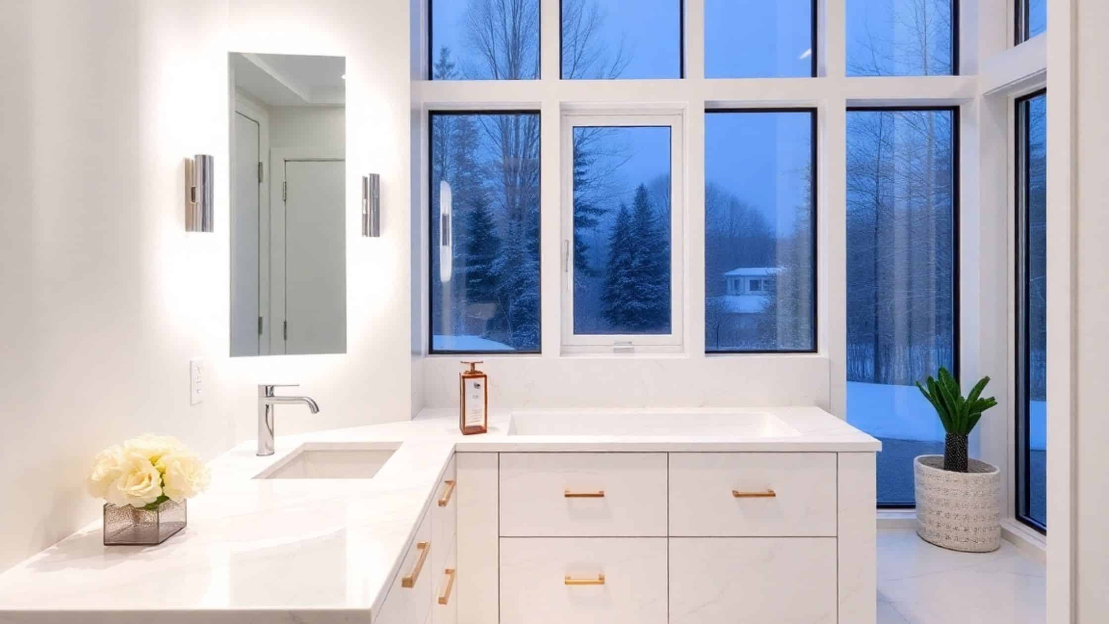 Quartz bathroom countertops